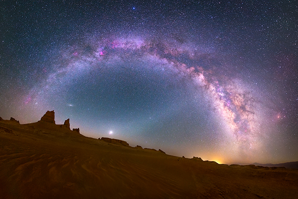 Zodiacal Light with Mars and Jupiter in the Pristine Sky of Lut Desert in Iran